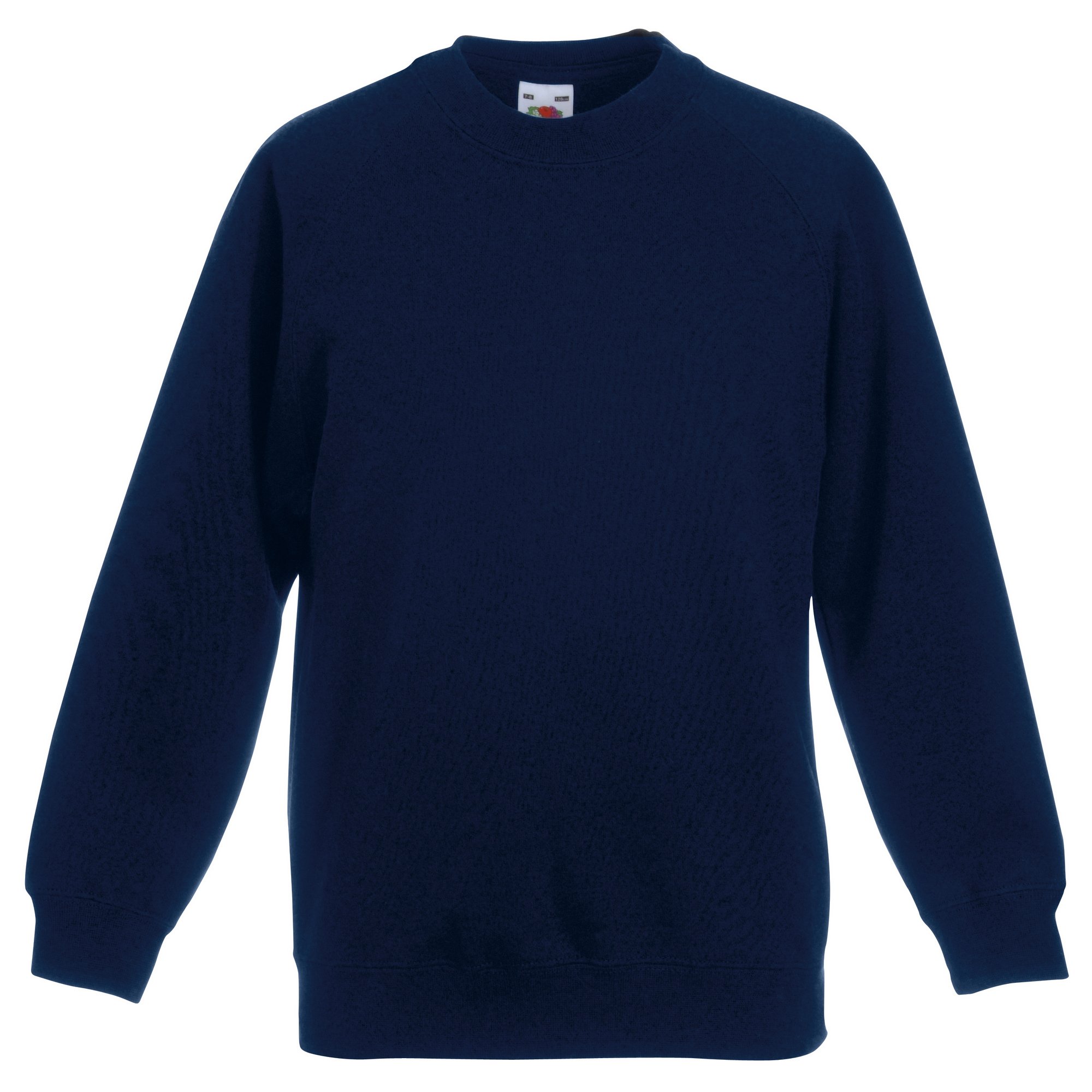 Fruit Of The Loom Unisex Deep Navy Kids Raglan Classic Sweater, 12-13