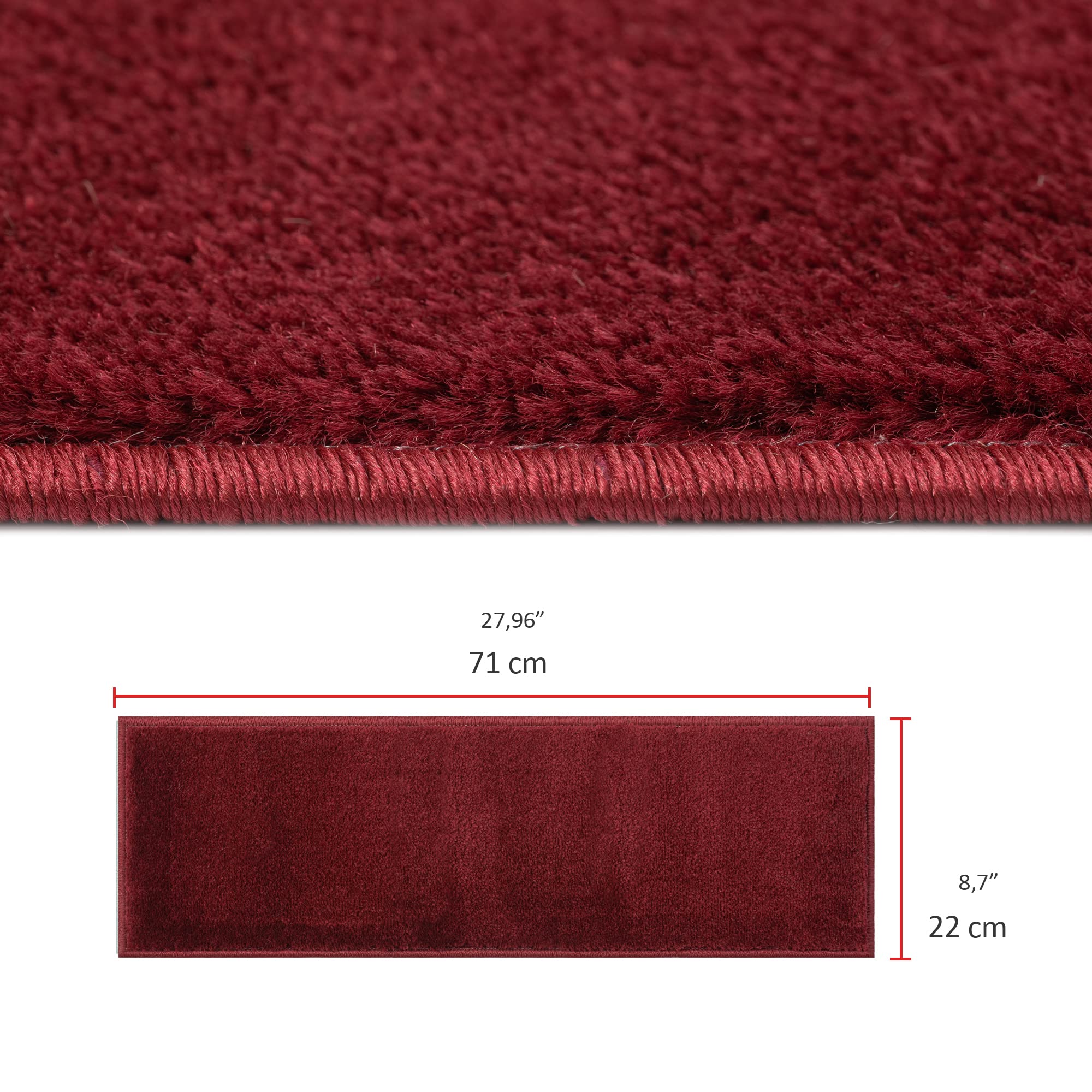 Glary Home GH40A-WBRW - Set di 15 tappetini per gradini, 22 cm x 71 cm x 1,2 cm, autoadesivi