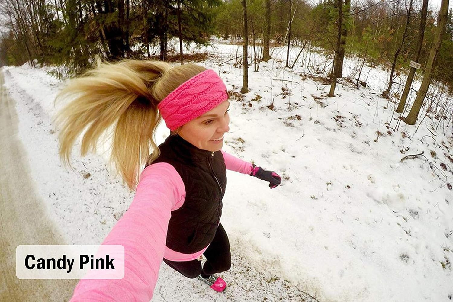 Funky Junque Women’s Fleece-Lined Knit Headband – Confetti Ear Warmer for Winter, Cozy Sherpa Interior, Soft Stretch Fit - 2 Pack: Black & 4 Tone Kaleidoscope #32 - Image 5