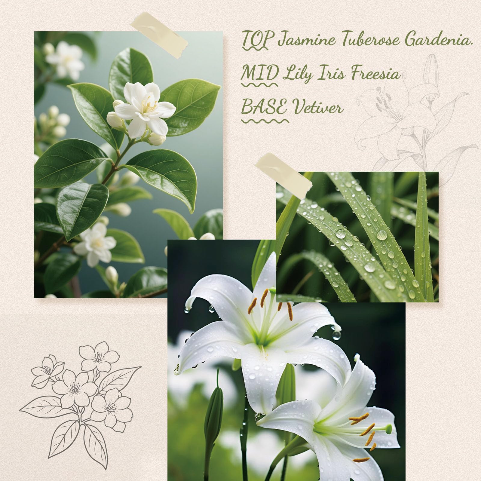 Eleganter blumiger Schilfrohr-Diffusor – Jasmin- und Lilienduft für Zuhause, Büro oder als Geschenk.