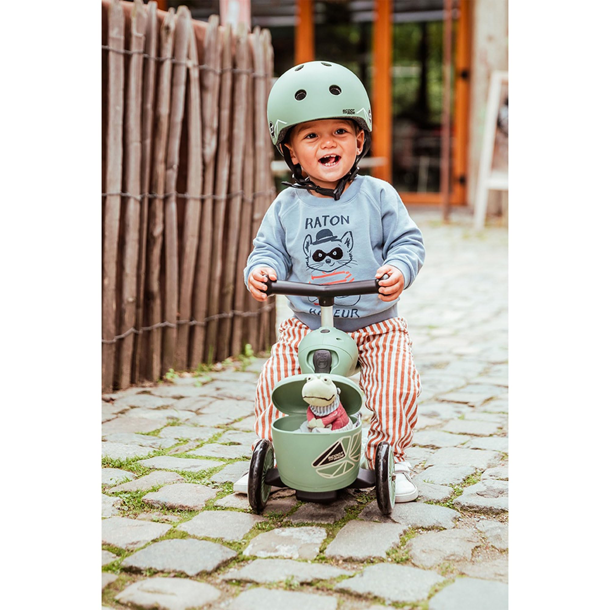 Scoot & Ride Unisex – Bambini Highwaykick 1 Lifestyle Kickboard con seduta e contenitore..