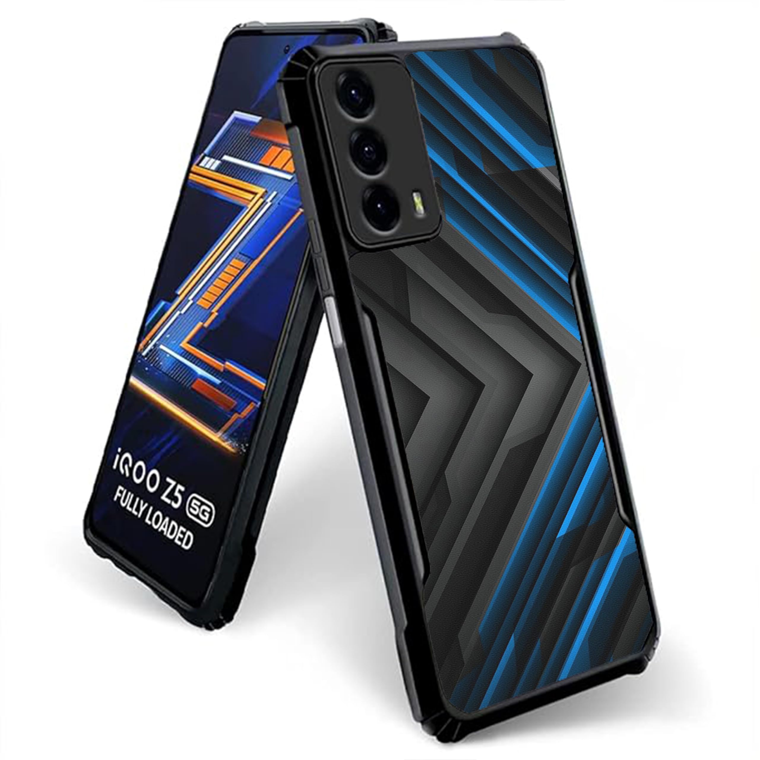COBERTA Back Cover for iQOO Z5 5G Back Cover Case - Bright Black and Blue 3D Design PT99 D11682 (B0D2DRPX6K) Amazon Price History, Amazon Price Tracker