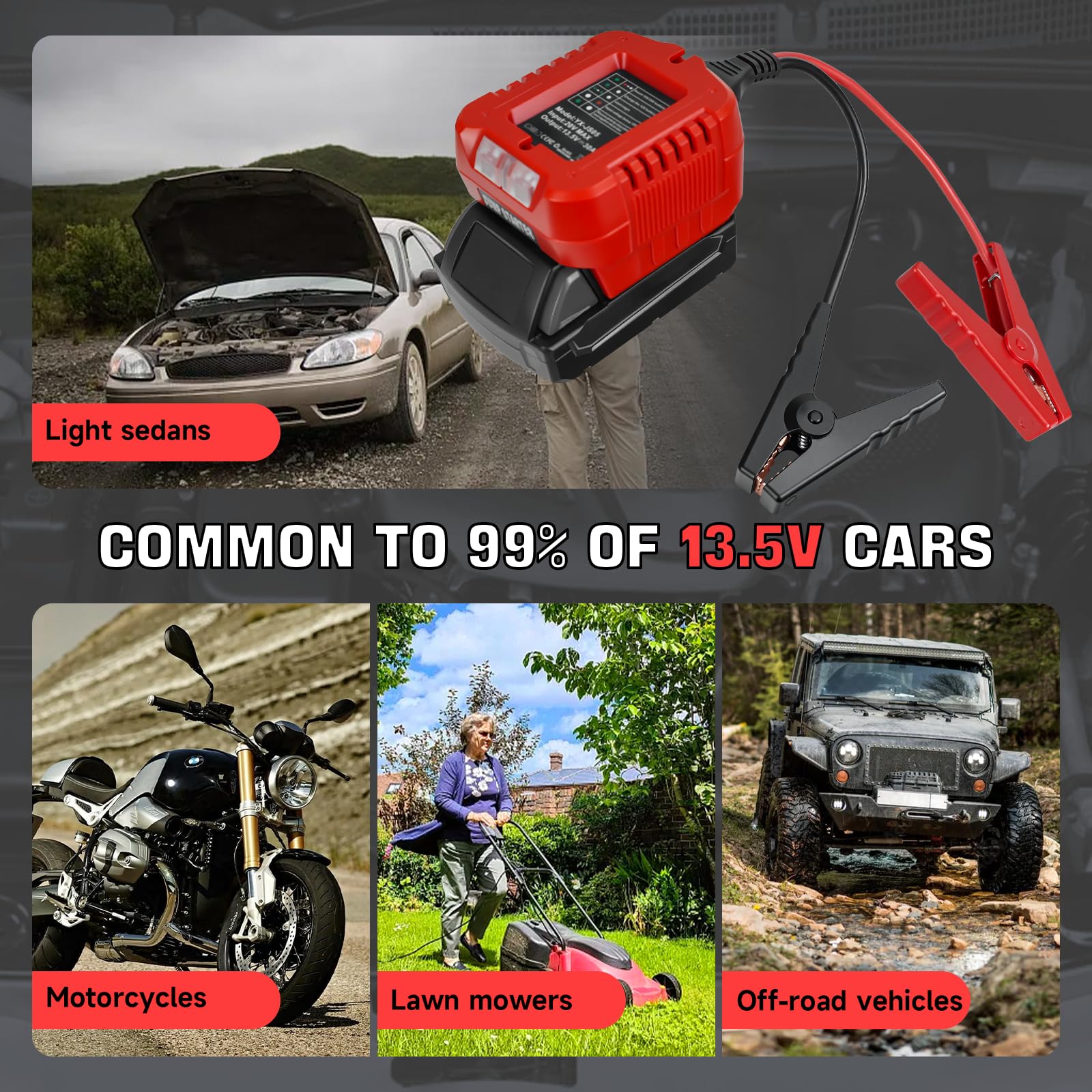 Car Jump Starter Adapter For Milwaukee 18V MAX 11AWG Booster Cable New - View #11