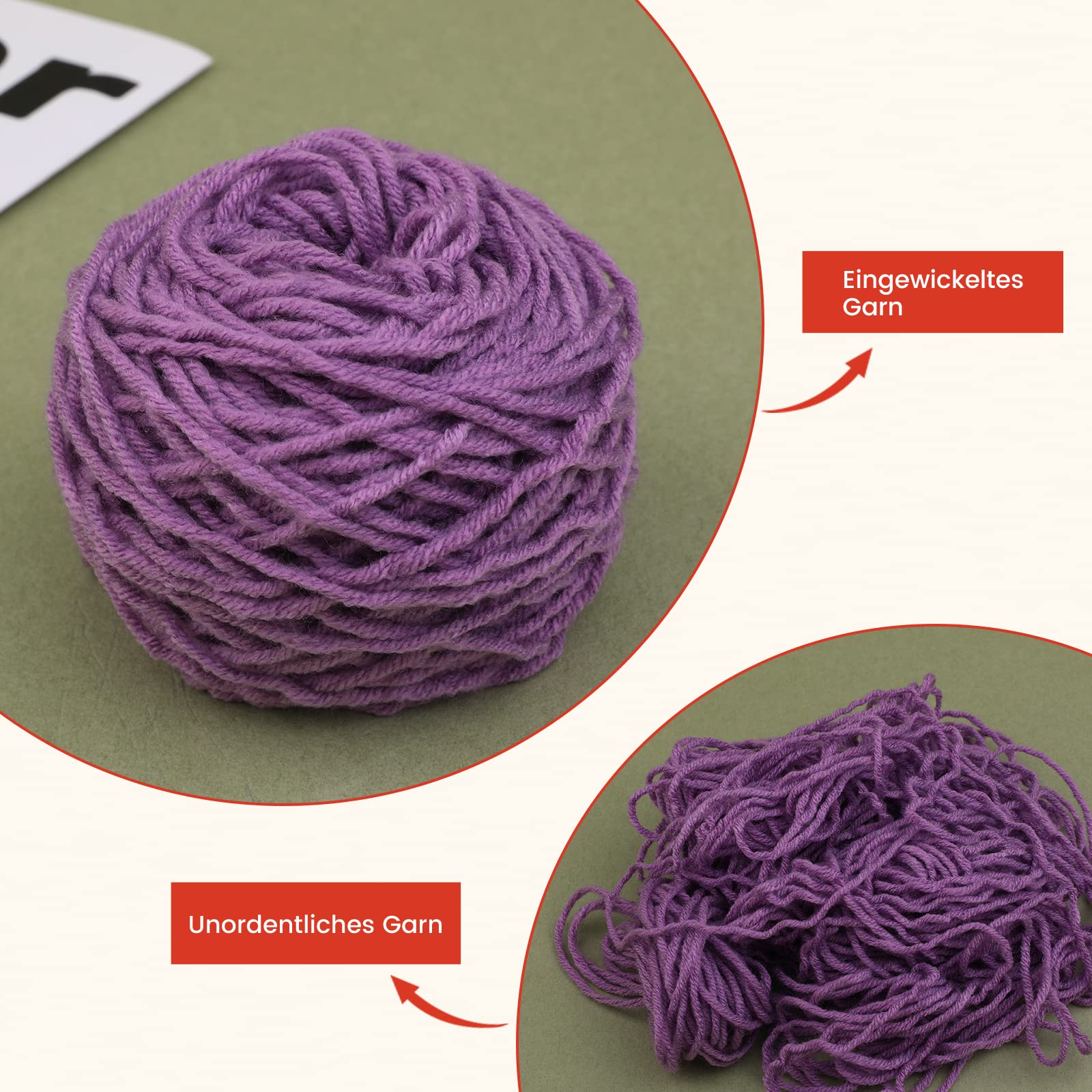 Bigodini a sfera, 54 pezzi, colore rosso, avvolgicavo, avvolgitore in lana, tessuto a maglia, filato Swift fatto a mano, macchina per avvolgere la lana con 20 pennarelli, aghi in plastica