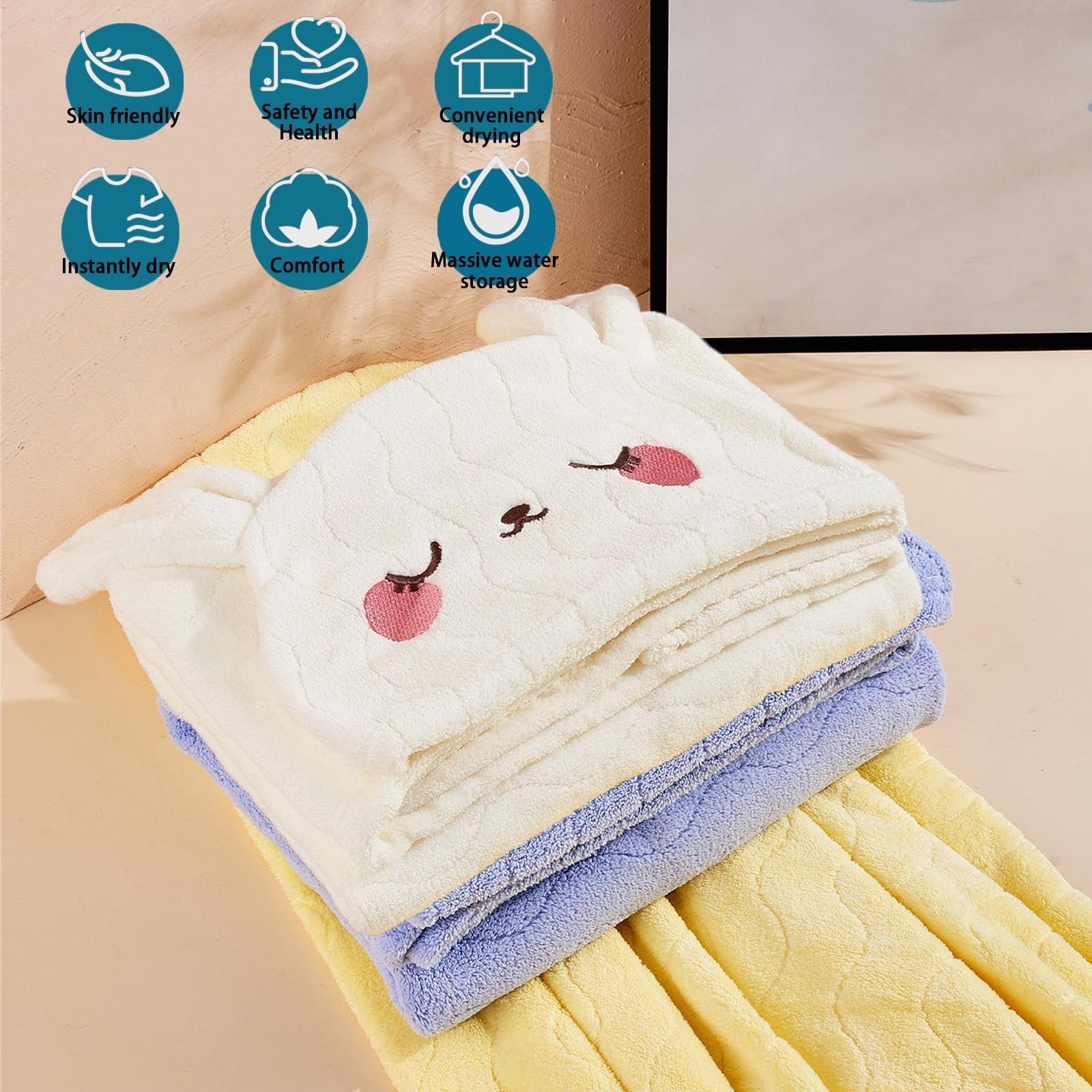 Toallas Para Bebe - Toallas con capucha para niños pequeños, 0-6 años, unisex, paquete de 2, 60 x 140 cm, gruesas, ultra absorbentes, suaves, con capucha, toalla de playa, bata de baño para