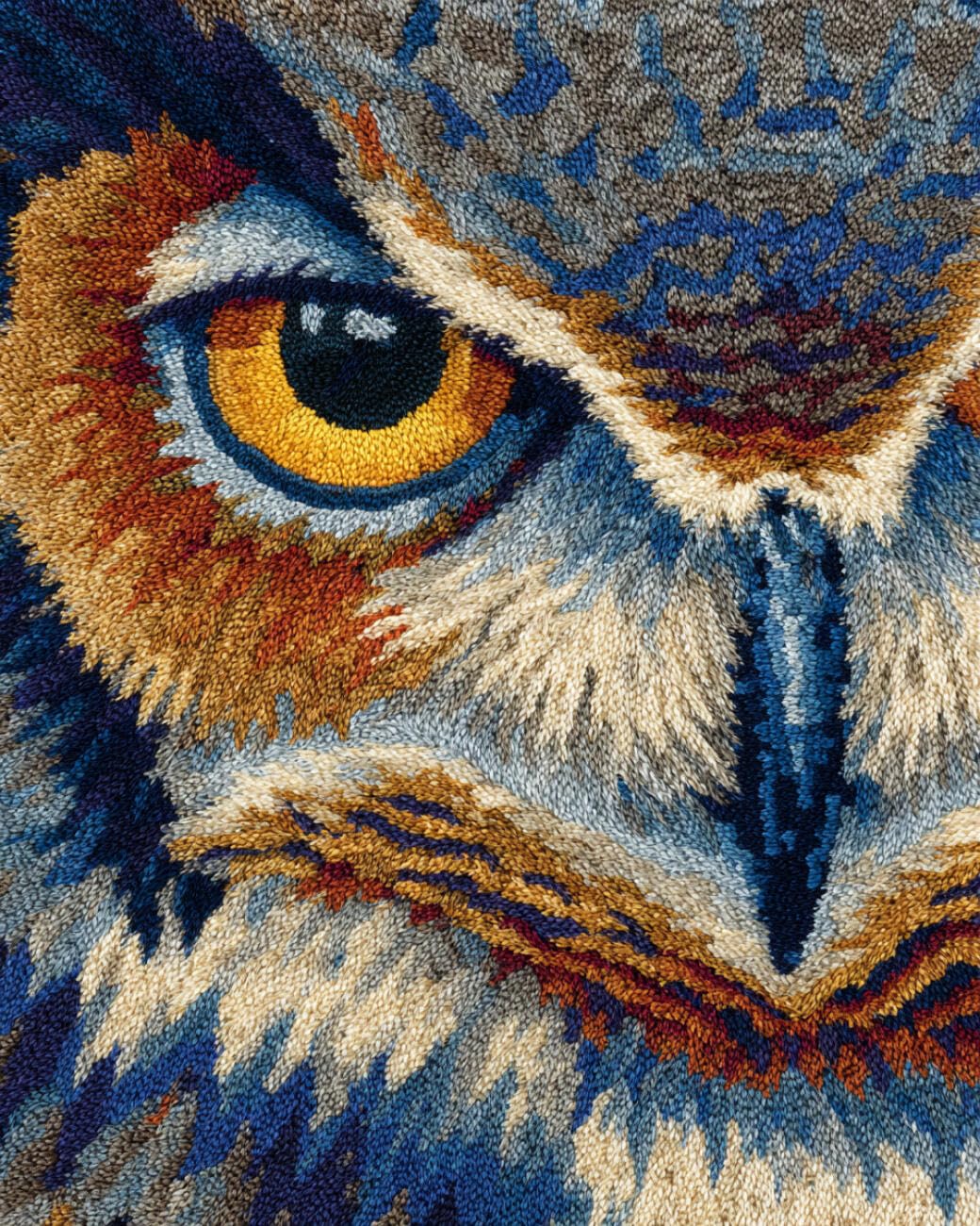 Henypt DIY Latch Hook Rug Kit Owl Portrait 80x115cm