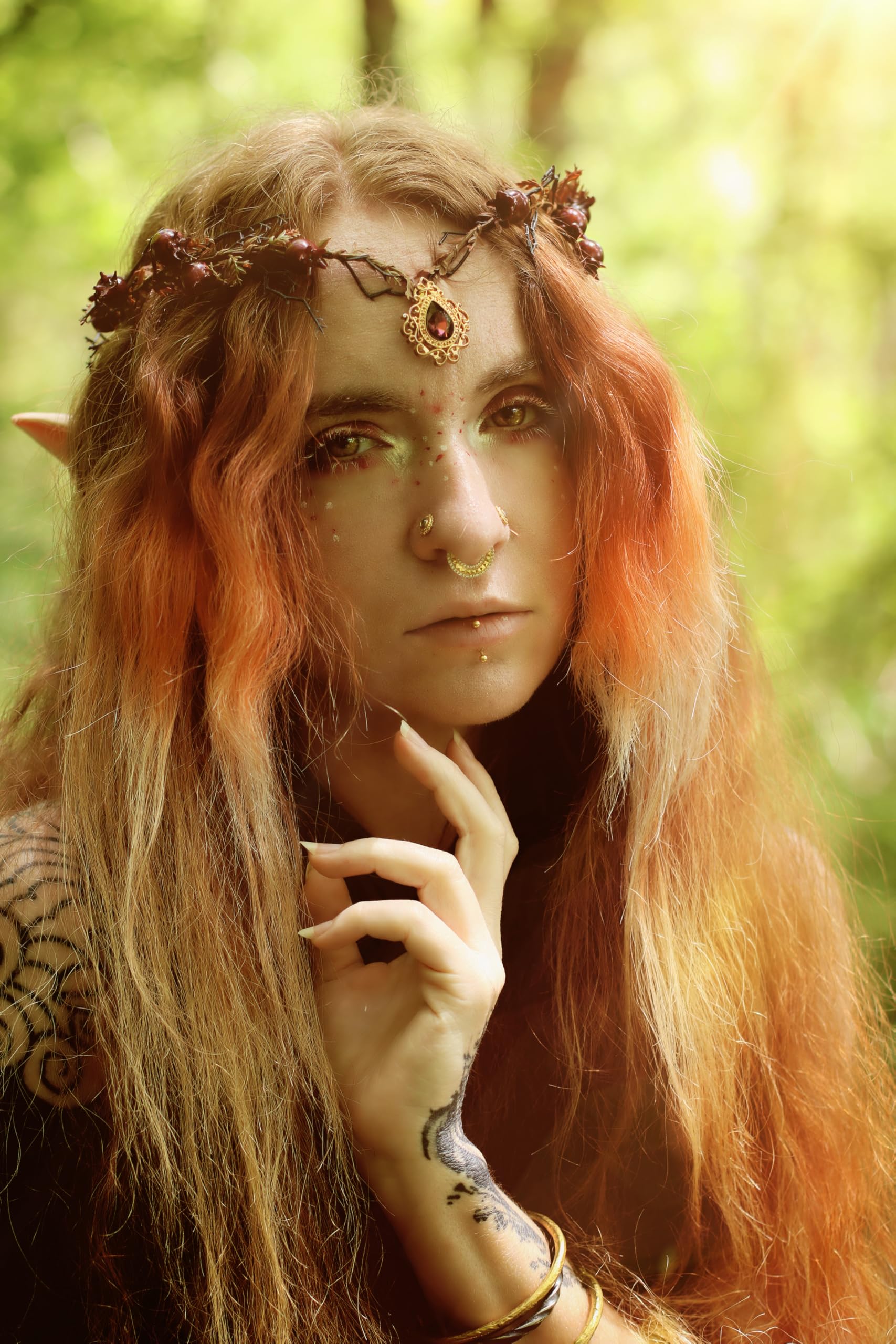 Amazon.com : MOSTORY Handmade Elf Crown - Flower Fairy  display picture 1