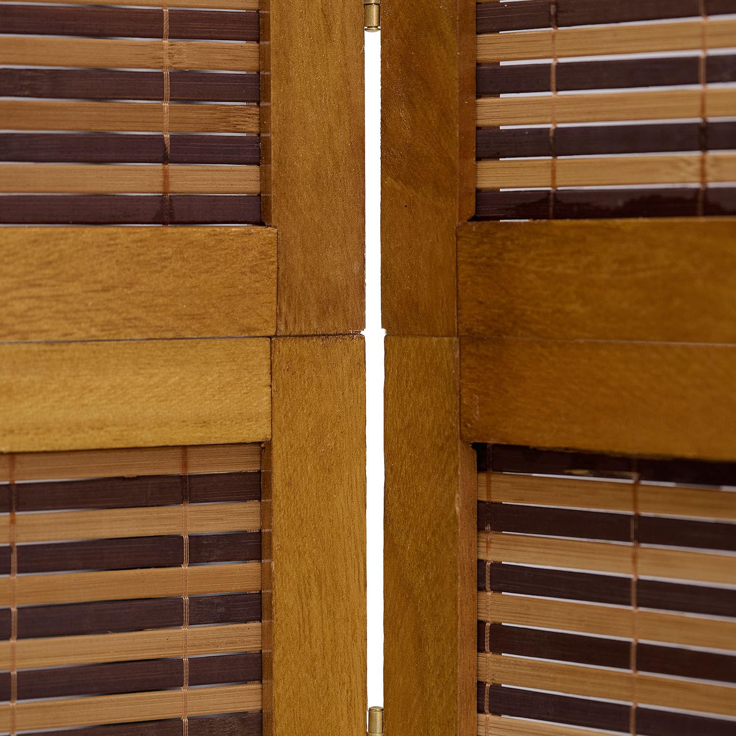 Homestyle4u Paravent Interieur Hauteur 200 cm du Bambou en Brun Clair 4 Panneaux séparateur de pièce décoratif