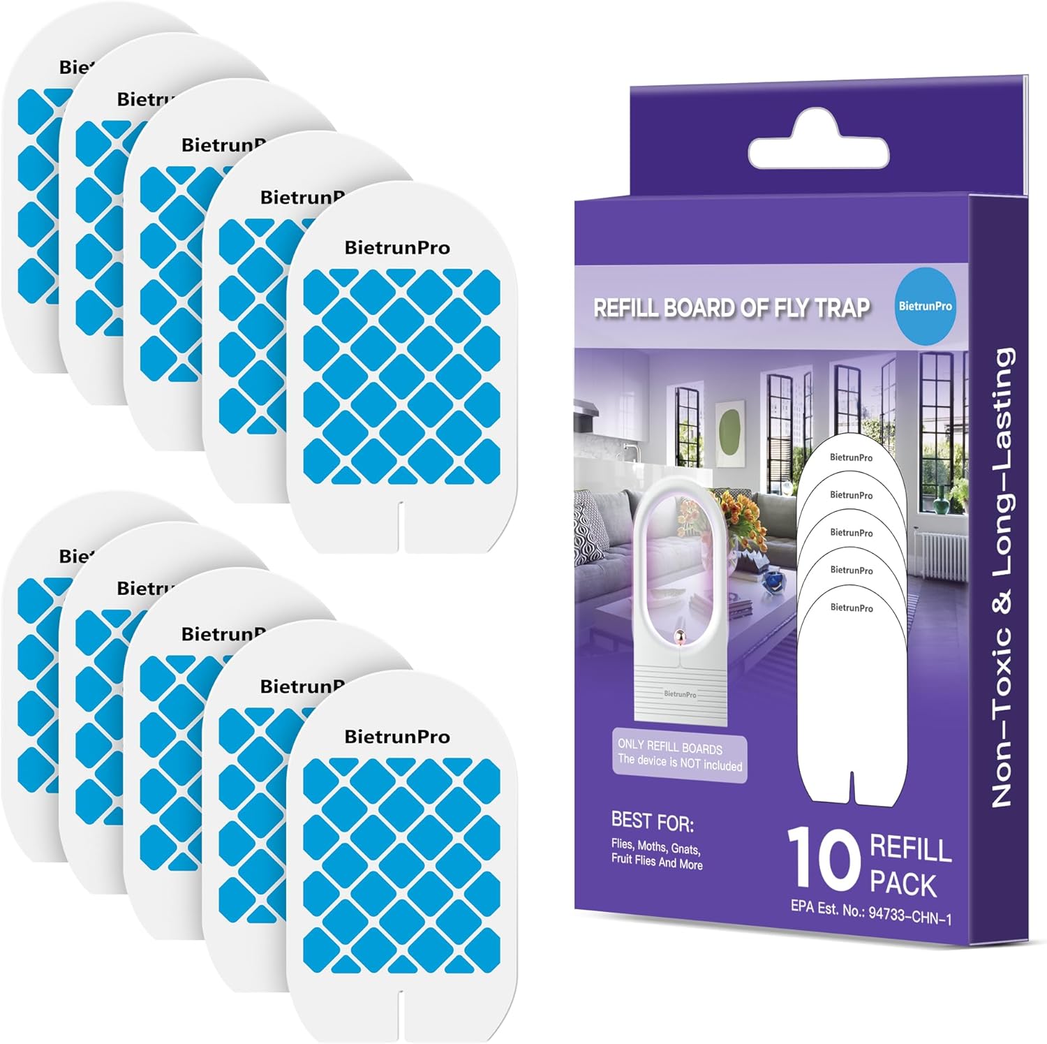 Fly Traps Indoor for Home(2PCS+10 Refill)