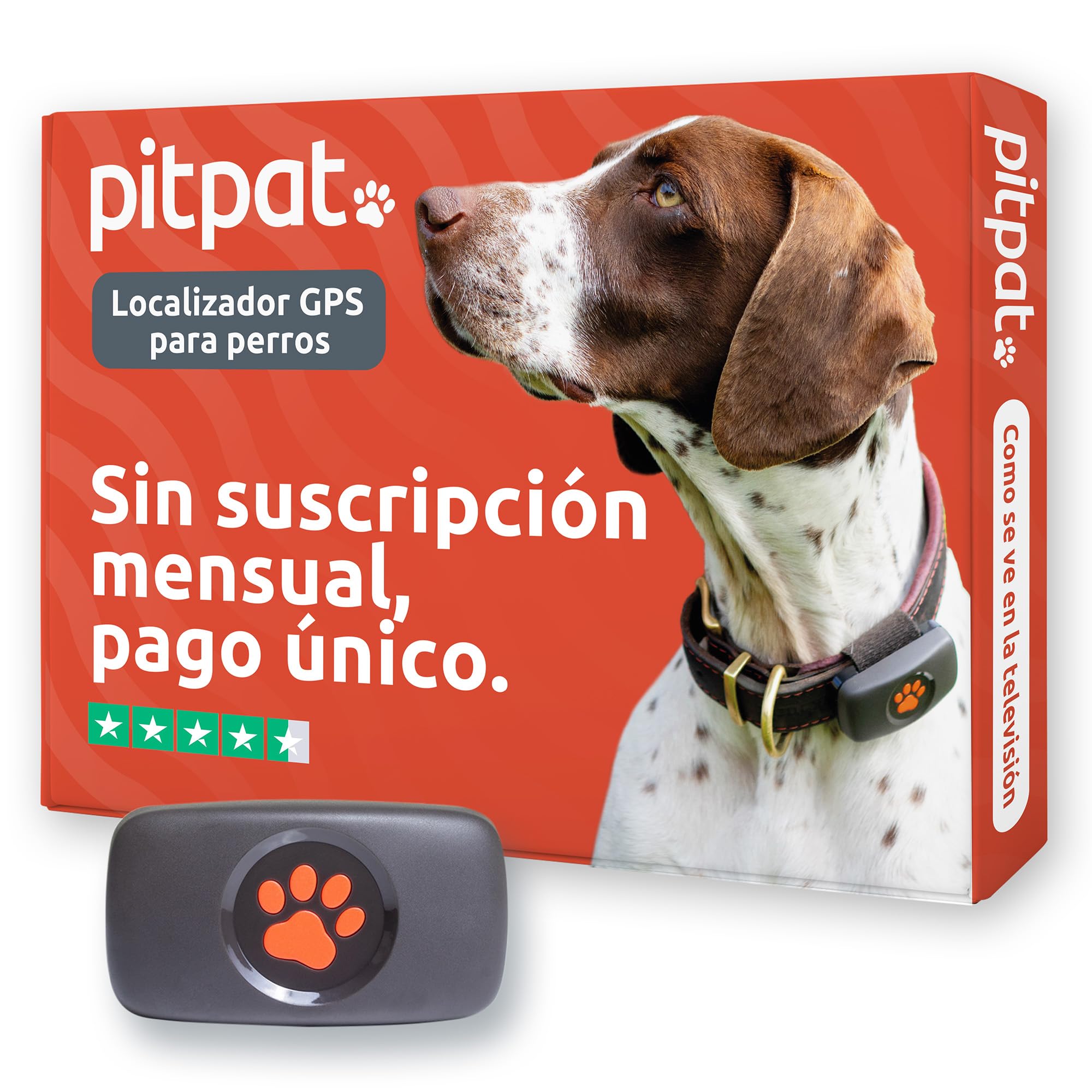 Pitpat Localizador GPS Perros - Sin Suscripción - Rastreador De Actividad Inteligente, Rastreo Vía Satélite con Alcance Ilimitado - Rastreador De Mascotas 100% Impermeable (Negro)