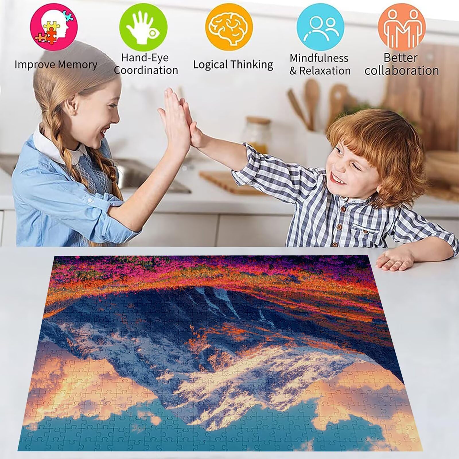 Puzzle 2000 elementów Krajobraz Dorosły Góra 100 x 70 cm Rzemiosło Klasyczne 3D Drewniana układanka do rodzinnych gier aktywności, układanka do samodzielnego wykonania nawet do dekoracji ścian domu