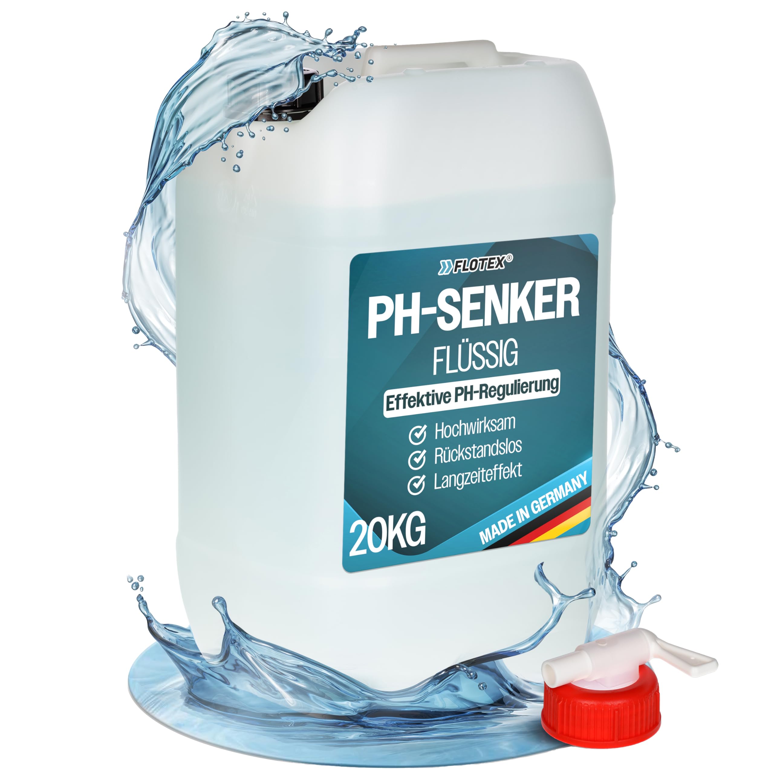 Professionelle pH Minus flüssig 20KG | Schonender Flüssiger pH Senker für Pools und Whirlpool | optimale pH Regulierung | Wasser Balance