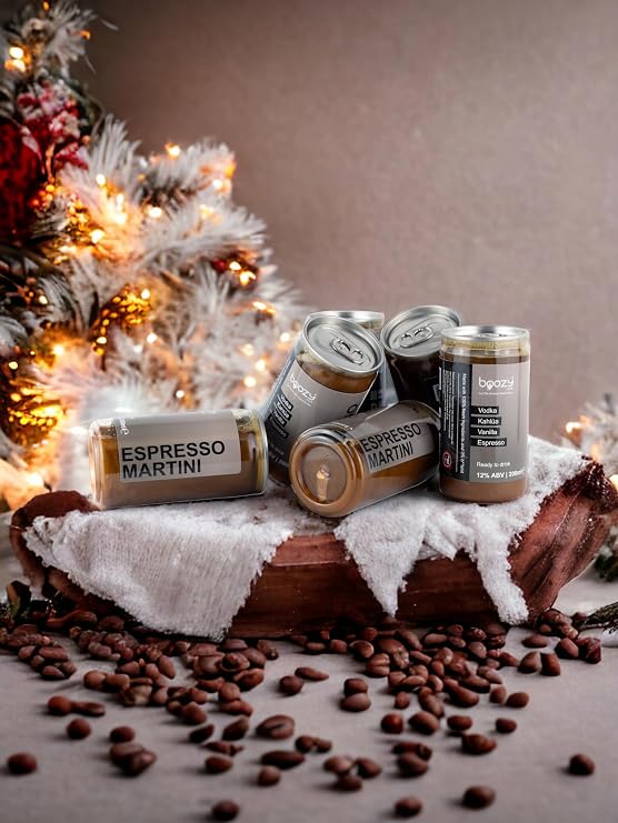 Boozy Espresso Martini Cocktail Cans, 12% VOL, With Sparkle, Ready To Drink, x8, 200ml