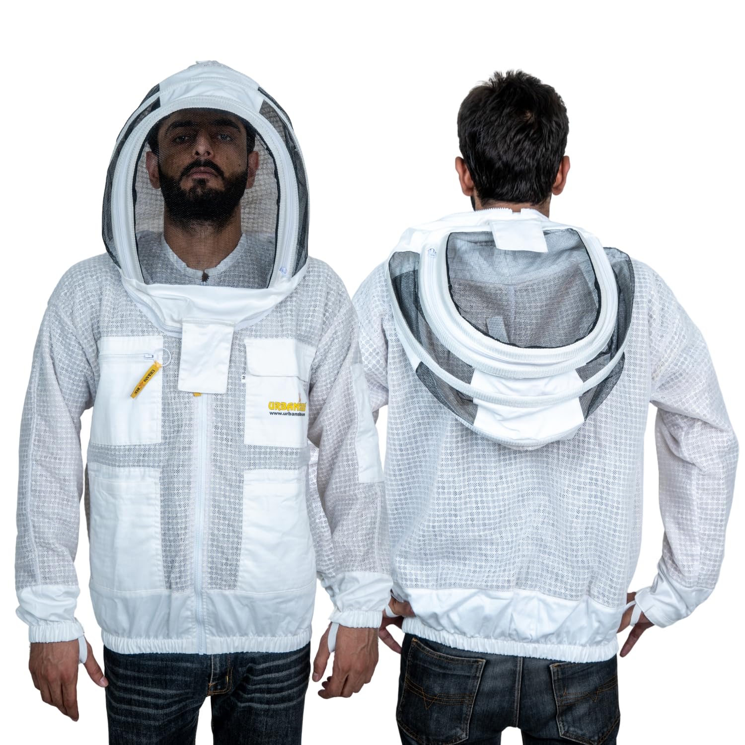 REWON Imkerjas met schermsluier katoen - bijenbescherming beekeeping jack, imkerpak imkerbeschermende kleding voor professionele imkers