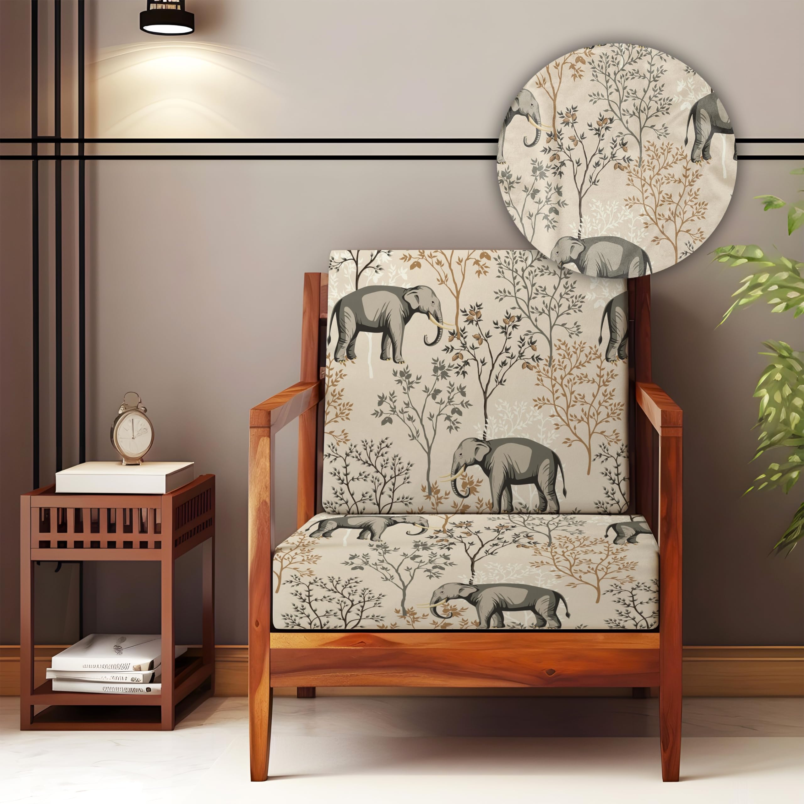 Decorian Soft Velvet Stretchable Printed Solid Sofa Slipcovers, Wooden Sofa Seat Cover, Sofa Back Cushion Covers (Pack of 10, Elephant)-image-29