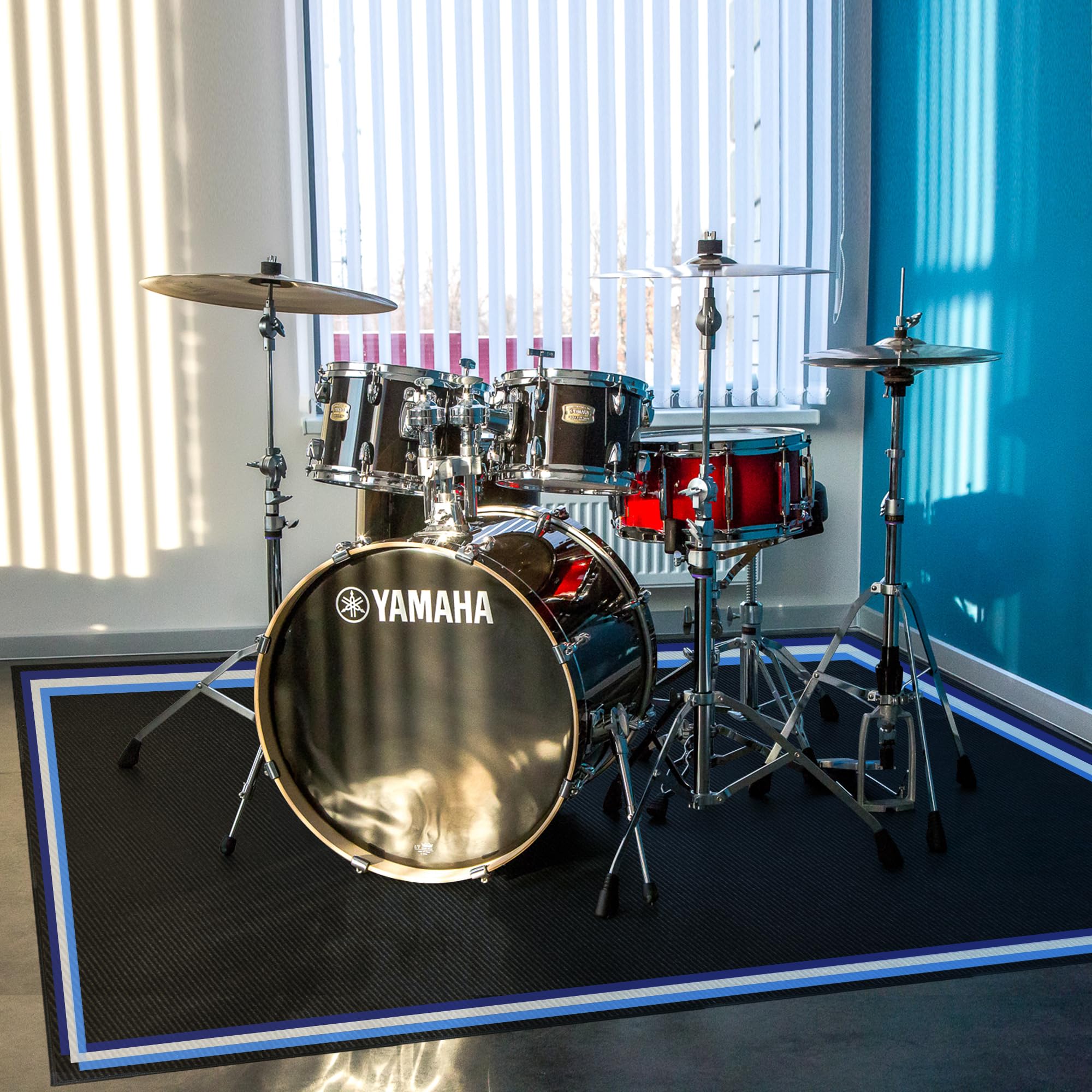 Alyoen Tappeto per percussioni, 120 x 180 cm, con fondo antiscivolo e fonoassorbente, per tamburi elettrici, accessorio regalo per batteristi