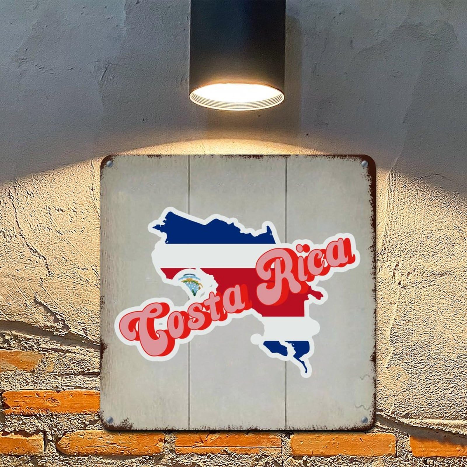 Amazon.com: WoGuangis Costa Rica Metal Signs Costa Rica Flag