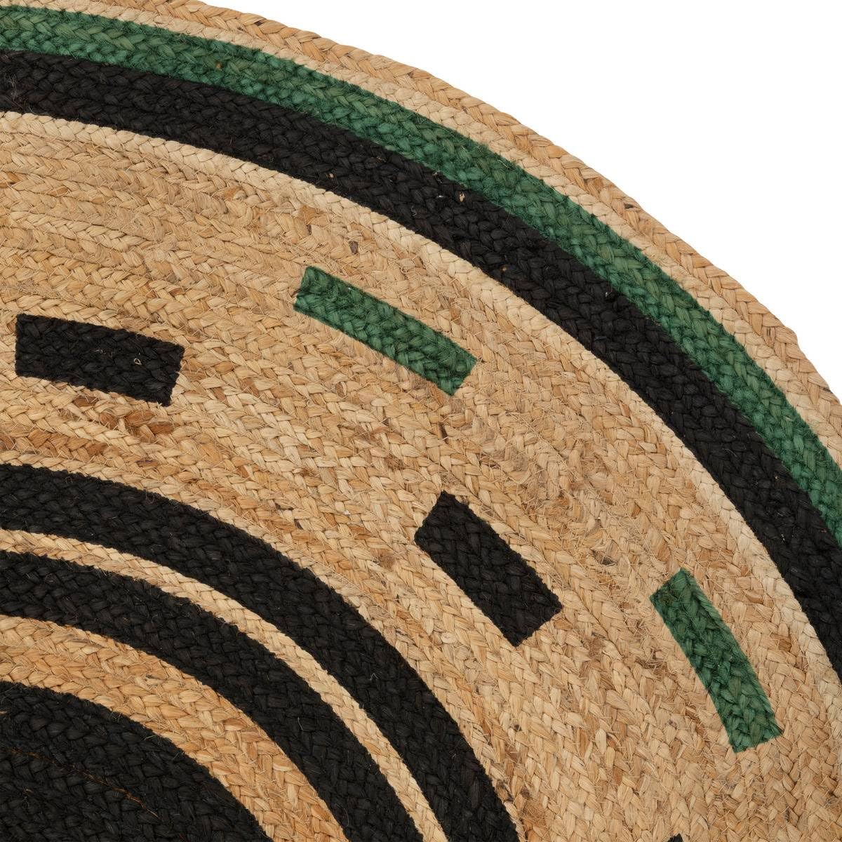 Atmosphera - Tapis malakite Jute Noir d120cm