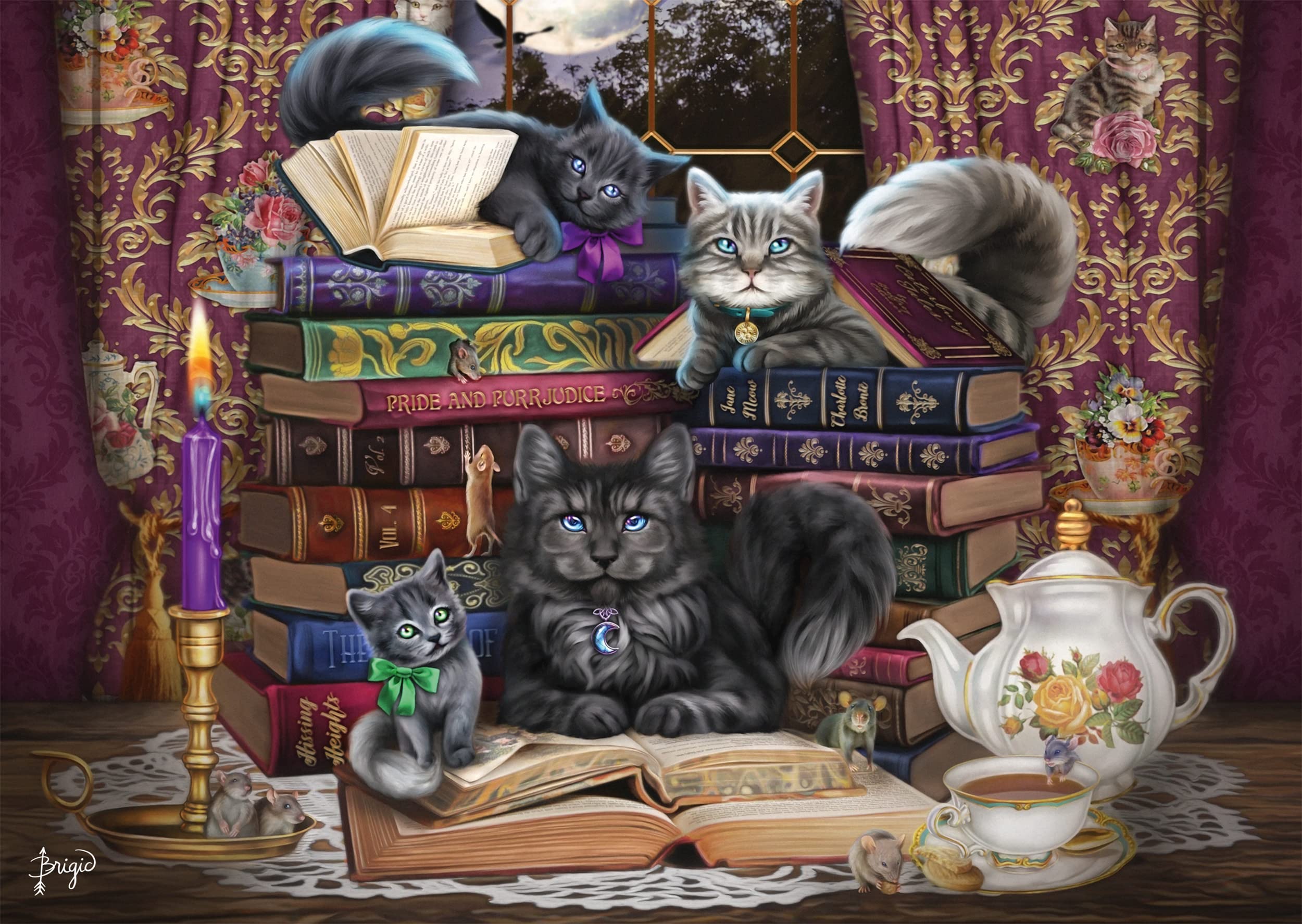 Fairytale Hour with Cats: Birgid Ashwood Jigsaw Puzzle 1000 Pieces, Gray, Normal - Image 3