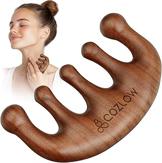 Cozlow Head Scalp Comb - Premium Wooden Massage Comb for Neck & Shoulder - Natural Sandalwood Massager for Soft & Smooth Hair - Wood Therapy Massage Tool for Stress Relief & Muscle Relaxation