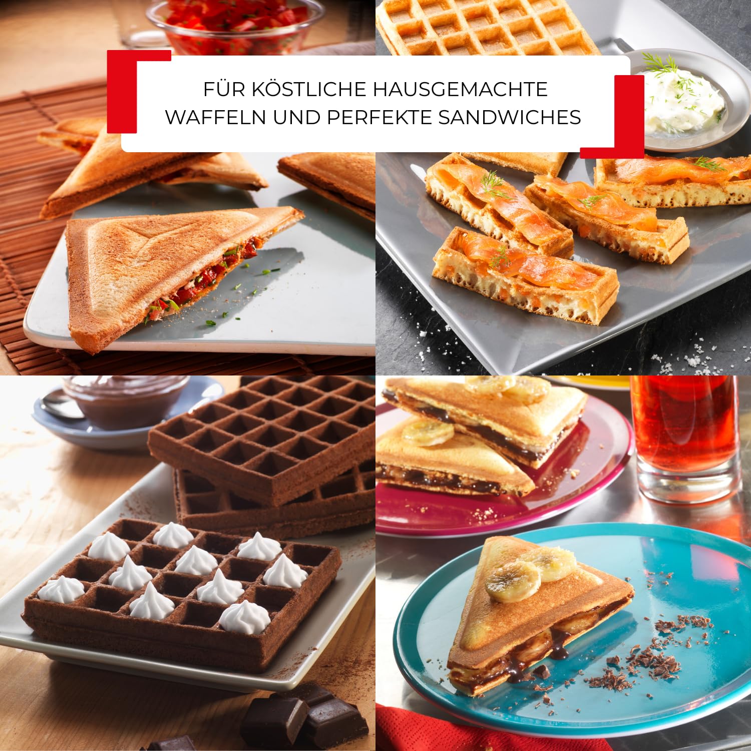 Tefal Snack Collection Sandwich- und Waffelmaker, antihaftbeschichtete Platten, spülmaschinengeeignet, erweiterbar, 700W, 28 x 36,1 x 20,3 cm, Schwarz/Silber, SW852D