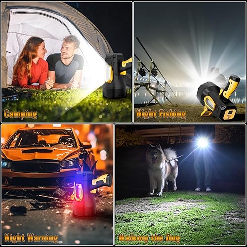 Miniatura 8 de Foco Recargable, 99000 Lúmenes Foco LED Súper Brillante con Luz Cob y Trípode Plegable, 10000 mAh Focos de Largo Tiempo de Funcionamiento, Foco de