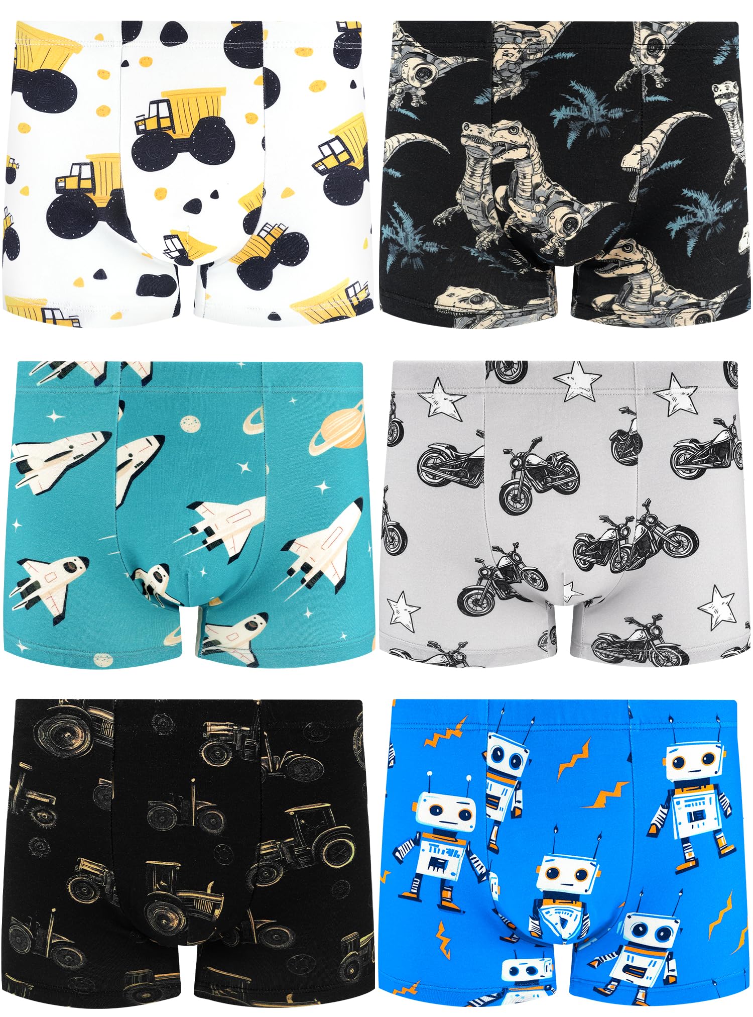 BliBliTaTa Jungen Boxershorts, Weiche & Nahtlose Baumwoll-Unterhosen, Atmungsaktiv-Bequem Für Kleinkinder & Kinder, 6er Pack