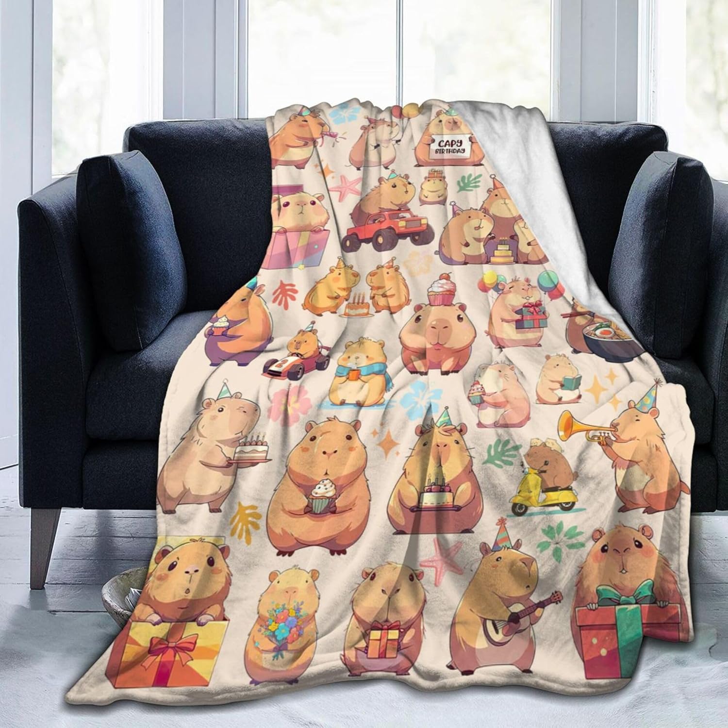 Capybara Gifts Blanket Throw Blanket Lightweight Cozy Plush Blanket for Bedroom Living Rooms Sofa Couch(50X40inch)