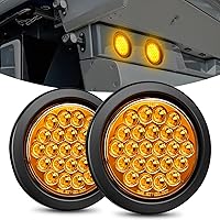 Vista 23 de Nilight Juego de 4 luces traseras redondas de 10 centímetros para remolque, luz de freno, señal de giro, luz de marcha atrás, rojas y blancas