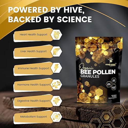 Miniatura 3 de Gránulos orgánicos de polen de abeja  Suplemento de polen de abeja súper alimento lleno de proteínas, vitaminas y minerales, certificado Kosher, sin