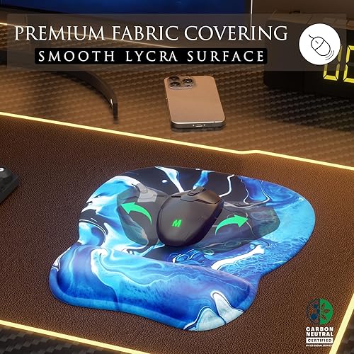 Miniatura 80 de MROCO Alfombrilla ergonómica para mouse con reposamuñecas de gel, cómoda alfombrilla de mouse con superficie de soporte de muñeca suave y base