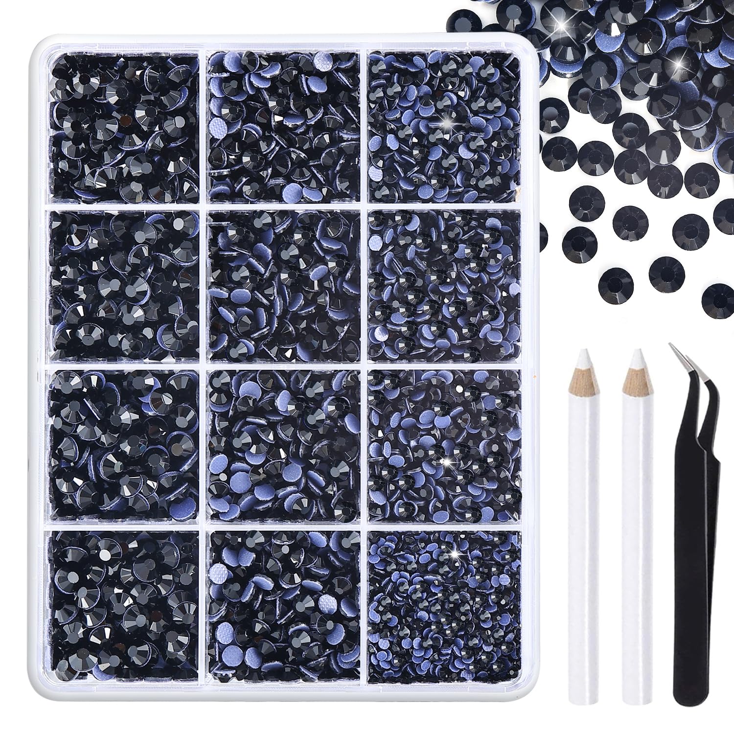 Liliume 5000pcs Hotfix Strasssteine 21 Farben 5 Größen Strasssteine für DIY Handwerk