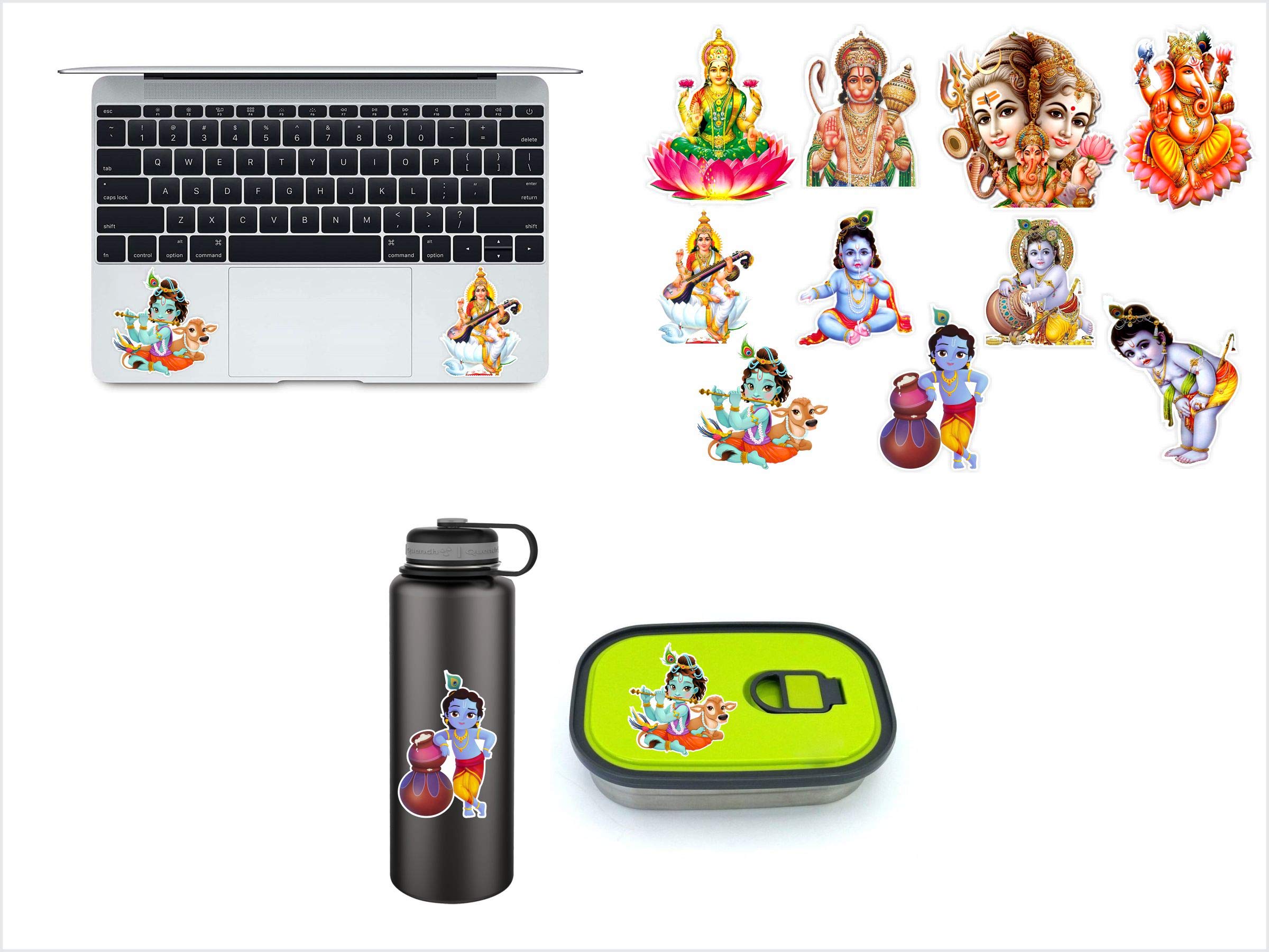 DivineDesigns Multipurpose PVC Vinly Waterproof Gods Stickers for Pooja Room, Kids Room, Laptops, waterbottles, Electronic Gadgets 3.5 X3.5 INCH (Pack of 10)-picture-25