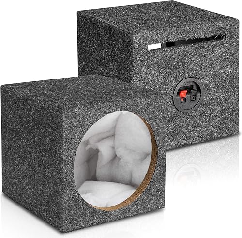 Vista 16 de Facmogu Caja de altavoz de alfombra gris de 6.5 pulgadas, carcasa para controlador de subwoofer con puertos para audio de automóvil o camión