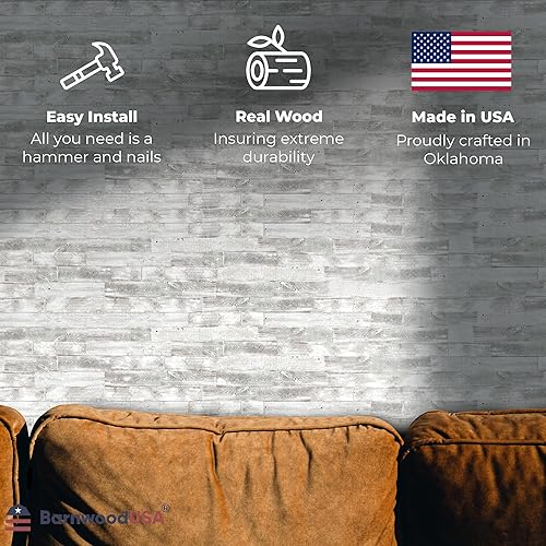 Miniatura 3 de BarnwoodUSA - Tablones de pared de madera recuperada real para aplicación de uñas, paneles de tablero rústico de granja, solución de bricolaje,