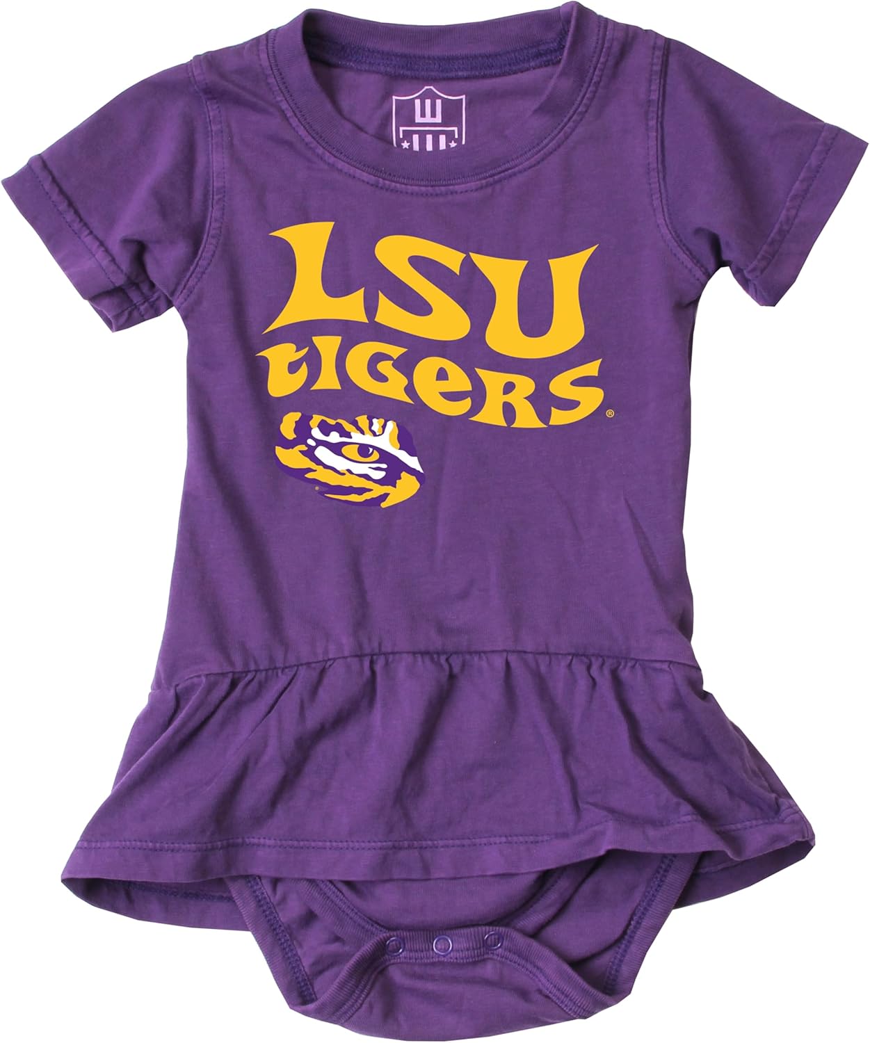 Wes and Willy College Sports Fan Baby Girls Ruffle Hopper Romper