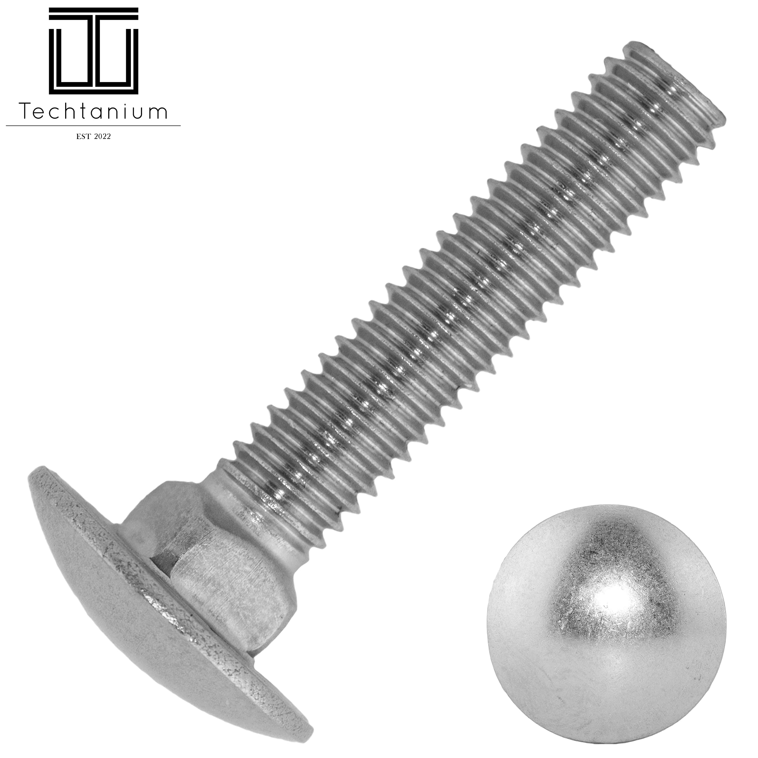 Schlossschrauben M10 x 40/40 mm inkl. Sicherungsmuttern und großen Unterlegscheiben M10 aus Edelstahl A2 (100 Stück) | Schrauben | Muttern | U-Scheiben | DIN 603 & DIN 985 & DIN 9021