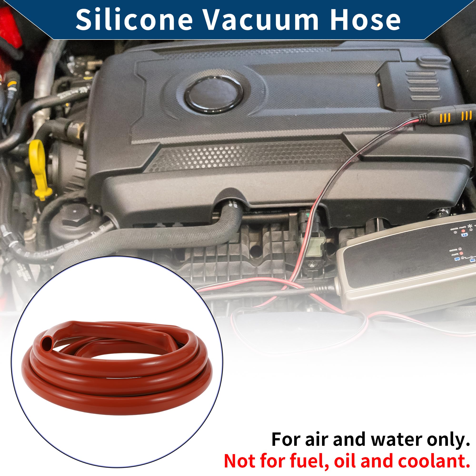 Tubo in Silicone per Aspirazione Tubo per Linea di Aspirazione Automobilistica ad Alta Temperatura 15Ft 13/16" 20mm ID 2.5mm Spessore 1 Pz Rosso