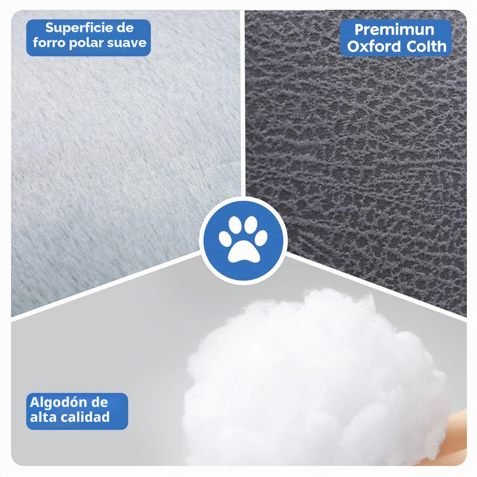 Asiento Elevador de Coche para Perros y Gatos - Cama para Mascotas de Doble Uso de Tela Versátil Cojín Grueso y Cinturón Seguridad (Azul Gris)