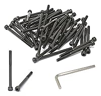 Vista 92 de iexcell Juego de 50 tornillos M4 x 20/25/30/35/40 de acero de aleación de grado 12.9, acabado de óxido negro