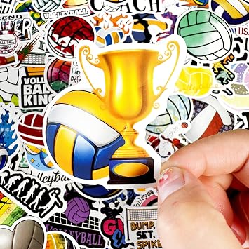 200 Pcs Volleyball Stickers for Water Bottles & Scrapbooking