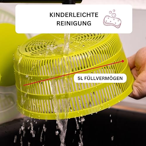 Miniatura 6 de Westmark Germany Centrifugador de ensaladas fácil de usar para secar las verduras y mejorar el sabor de los condimentos de 10 pulgadas