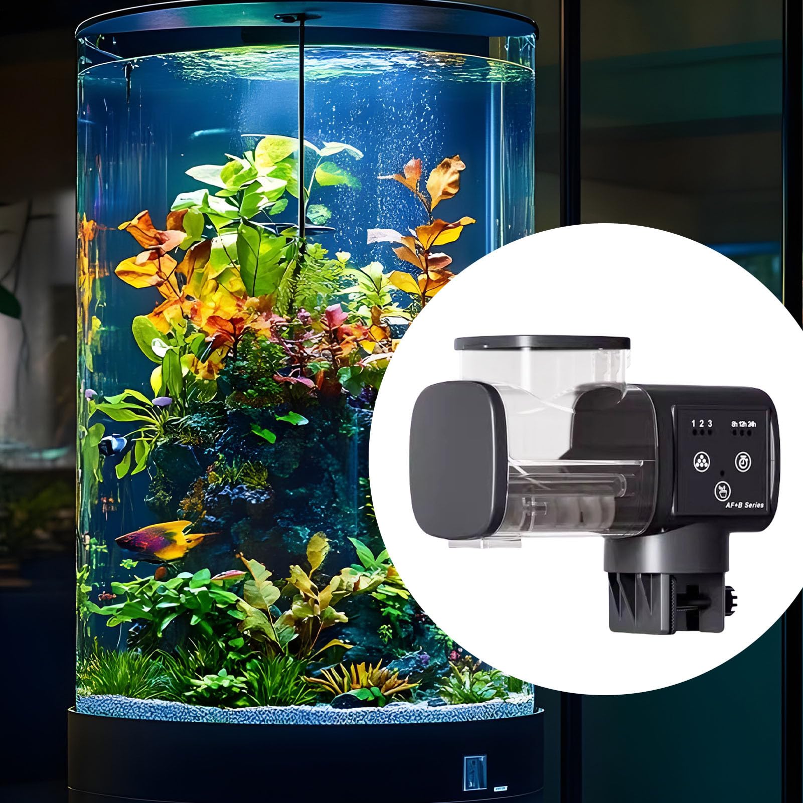 Mangiatoia per Pesci d'Acquario Erogatore di mangime di precisione con | Alimentatore Automatico per Pesci Per in Vacanza, Weekend, Stagno, per Tartarughe e Cibo in