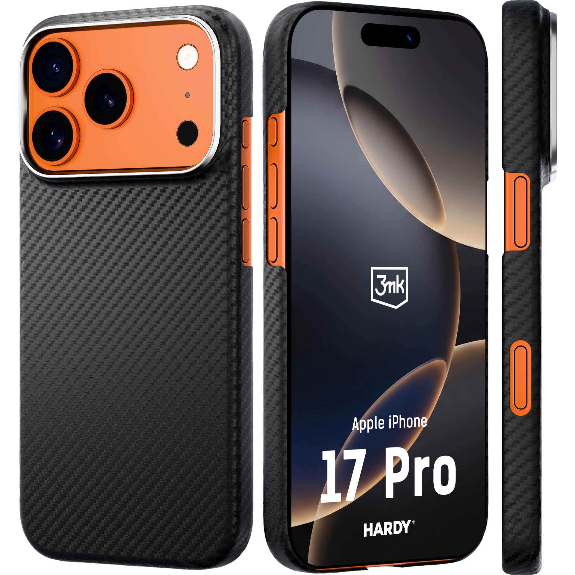 3mk MagCase Etui Apple iPhone 17 Pro Włókno Aramidowe MagSafe Czarny