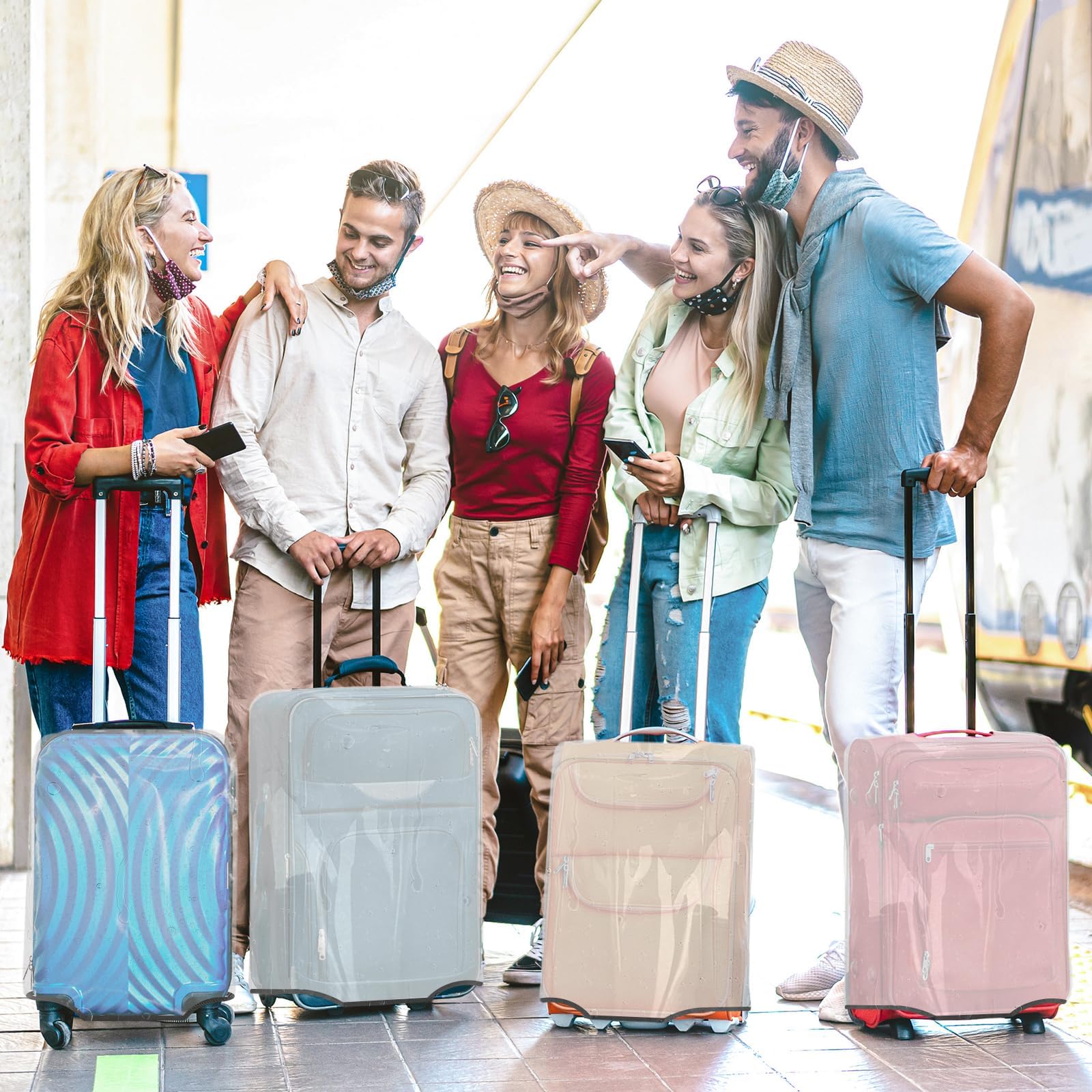 JZRSuitcase Maletas Ligeras de policarbonato + ABS, rígidas, con Ruedas