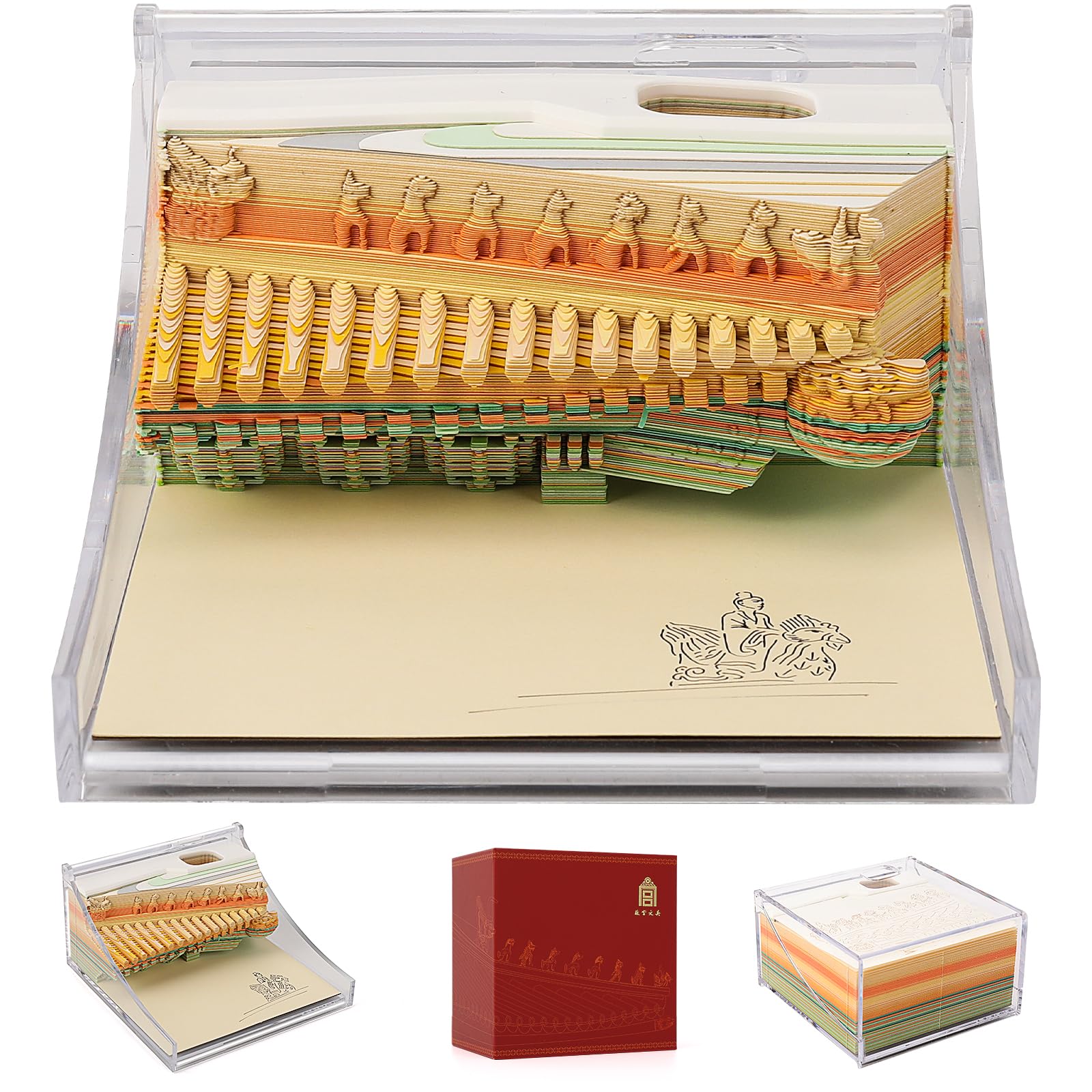Notes autocollantes et calendrier artistique 3D pour une décoration de bureau originale