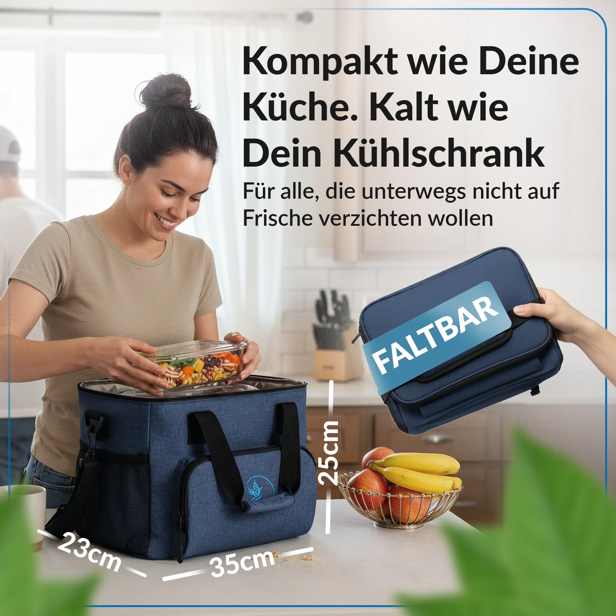 Obics® Kühltasche 20L & 30L (faltbar) 10-12 Stunden kühlen - isolierte Einkaufstasche & Lunchtasche mit Flaschenöffner & Auslaufsicherem PEVA-Material für Arbeit, Büro, Picknick, Einkaufen & Baustelle