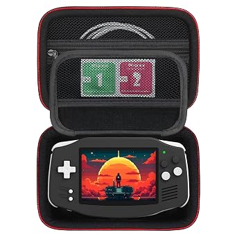 Hard Carrying Case for RG34XX Retro Handheld Game Console, Retro Game Travel Storage Holder with Mesh Bag for SD Card, USB Charging Cable, User Manual and Other Accessories, Black