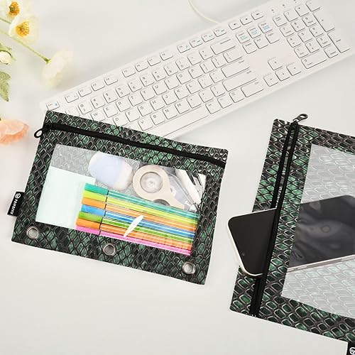 Miniatura 34 de Binder Pouch Purple Gold Shine Marble File Folder Sturdy Pencil Pouch for 3 Ring Binder Clear Window Office Desk Supplies Case Memento Holder with