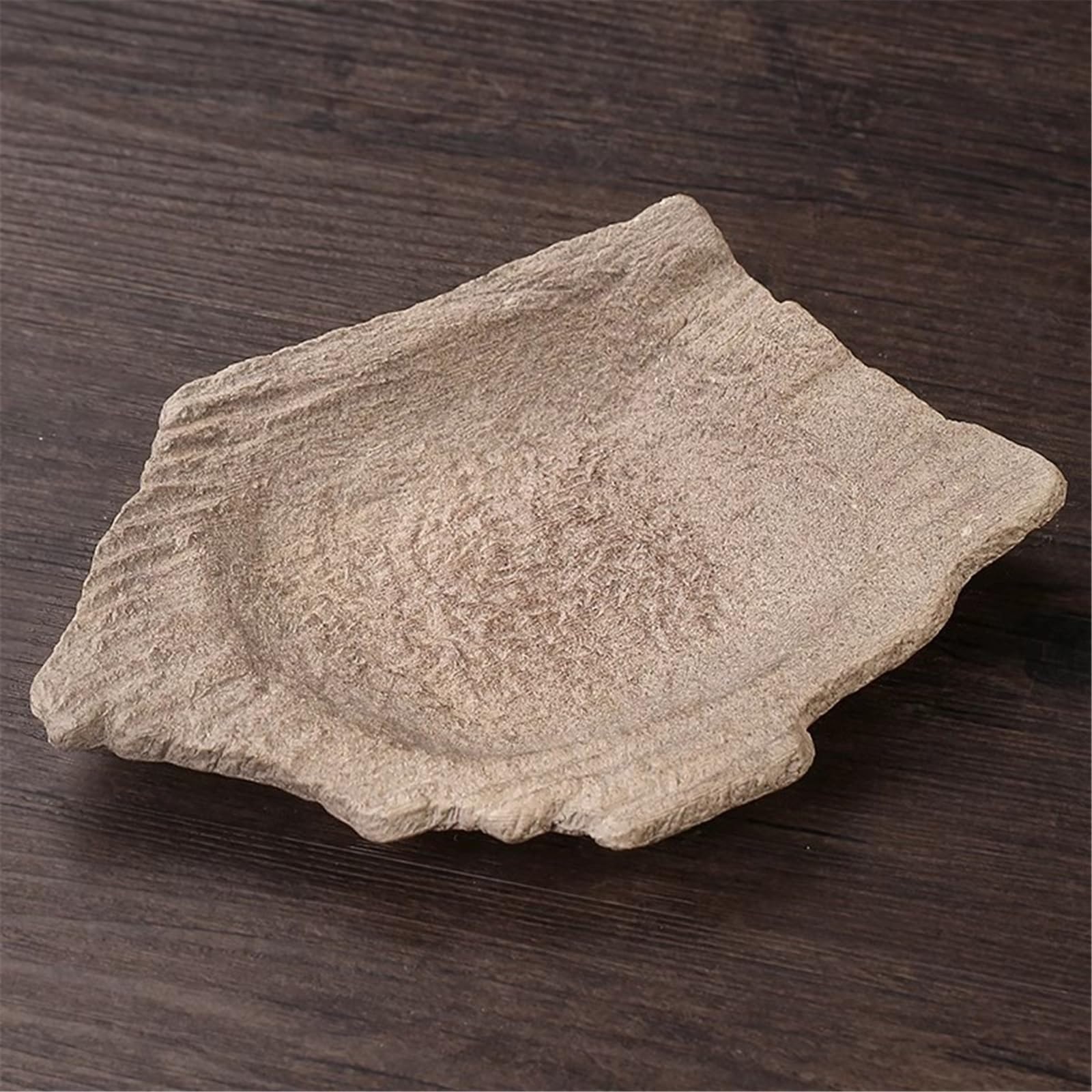 Sottovasi per Fiori Piattino in Ceramica con Vassoio antigoccia Imitazione Pietra Irregolare Vaso